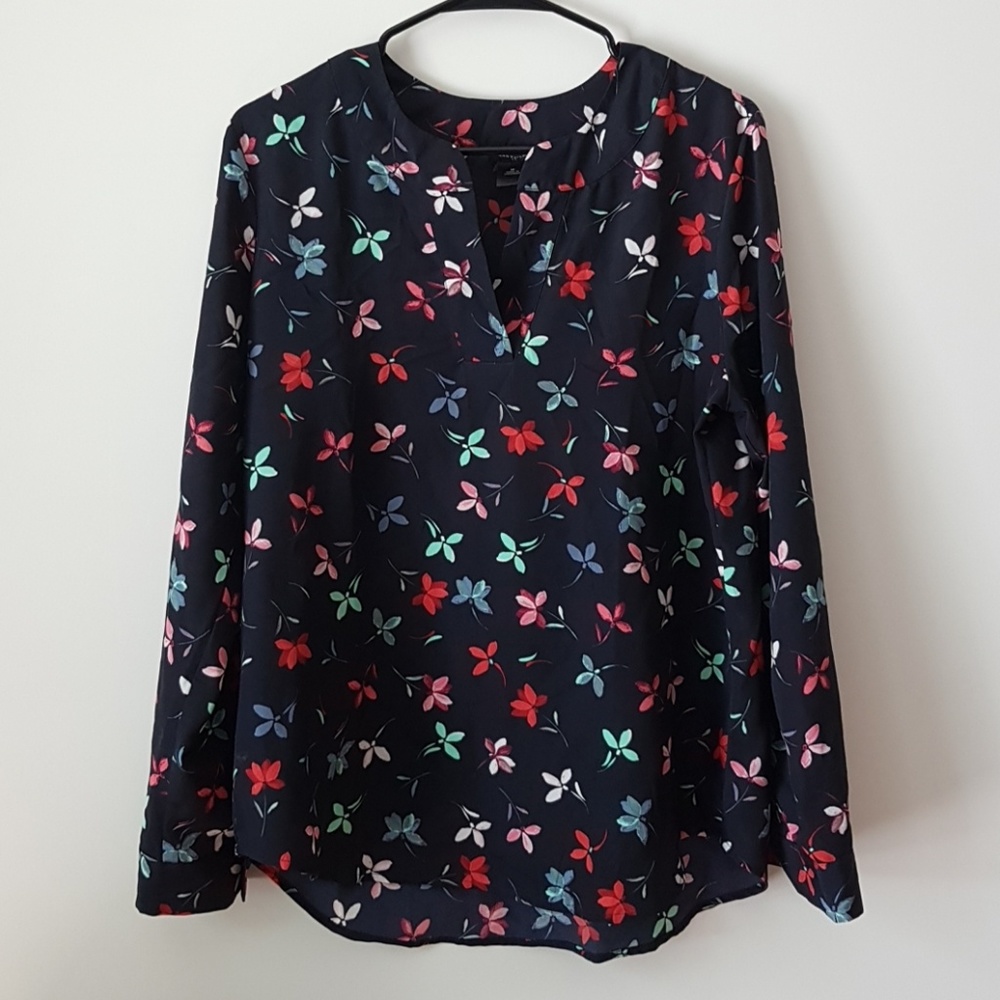 Ann Taylor Navy Floral Top